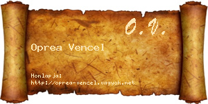 Oprea Vencel névjegykártya